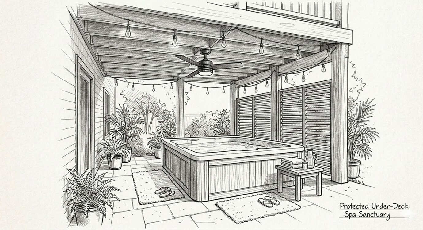 Protected Under Deck Spa Sanctuary