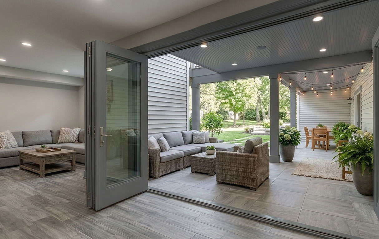 real world seamless indoor outdoor under deck transformation