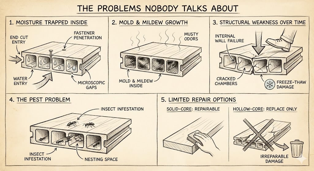 The problems nobody talks about with hollow core decking