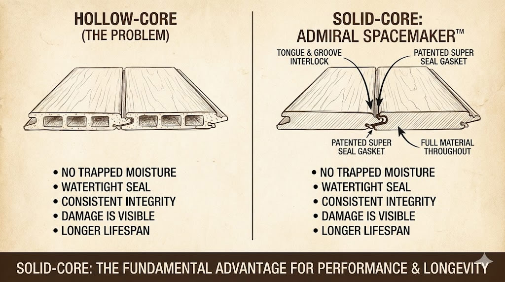 the Solid core vs hollow core difference