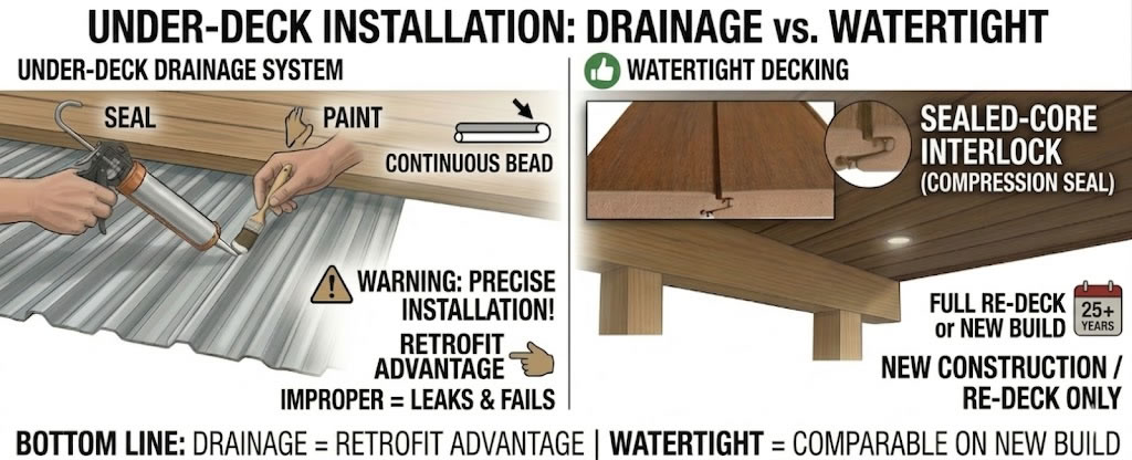 Under-Deck Drainage vs. Watertight Decking: Which is Right for You?