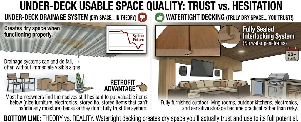 Under deck usable space quality
