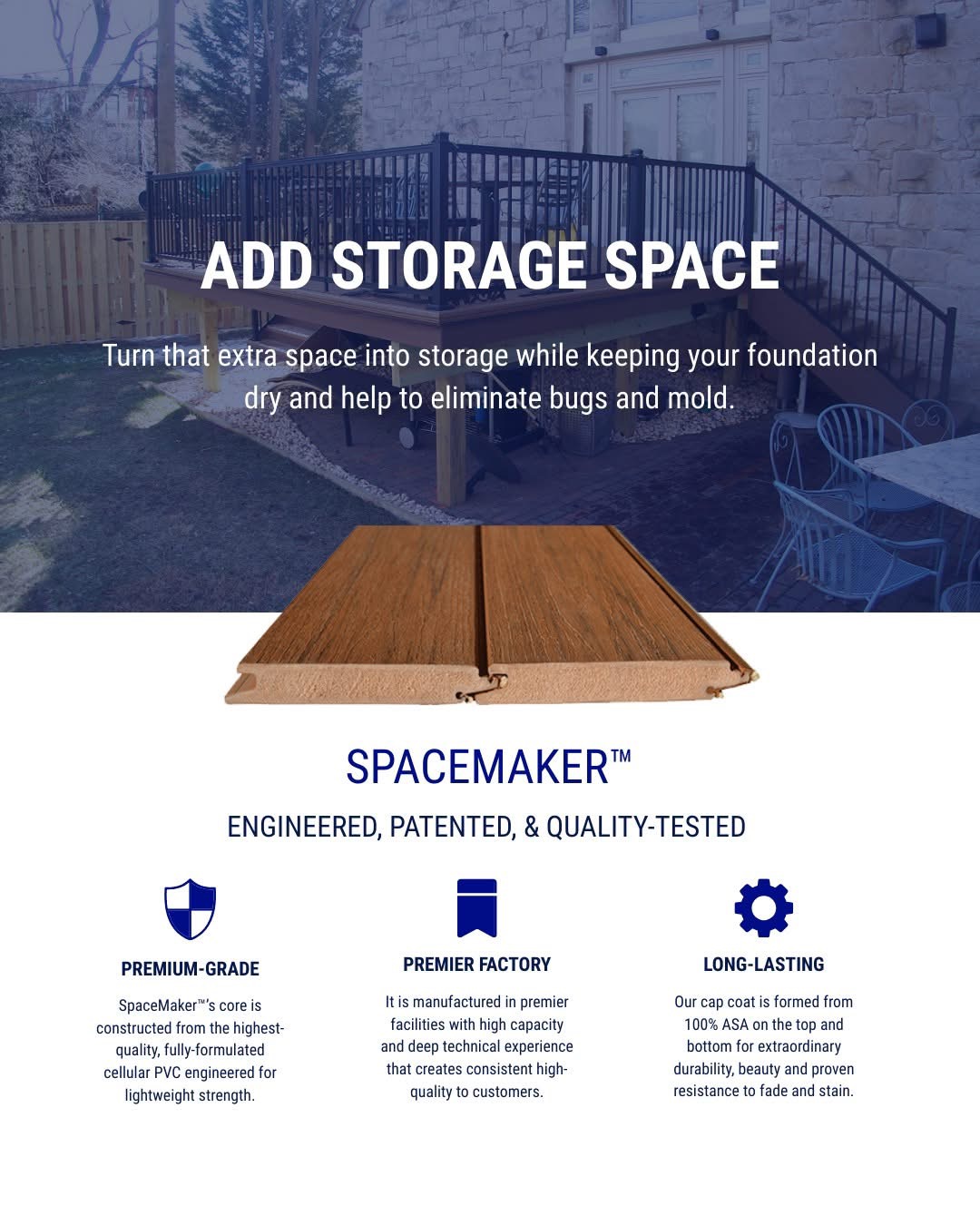 Spacemaker solves many under deck failures and problems